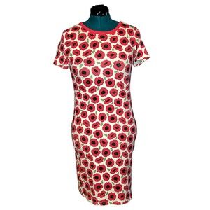 Touched By Nature Organic Cotton Sz M Poppies T-Shirt Dress Minimalist Tween